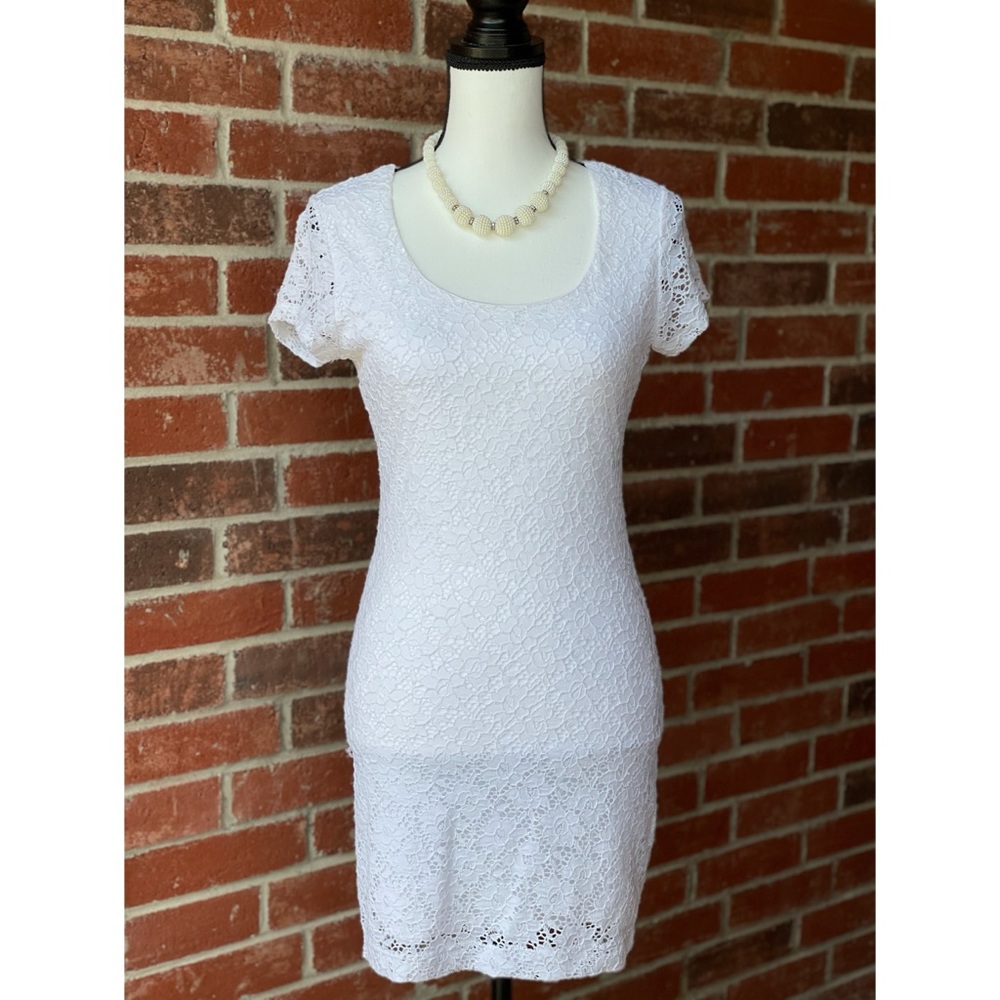 Body Central White Lace Dress M